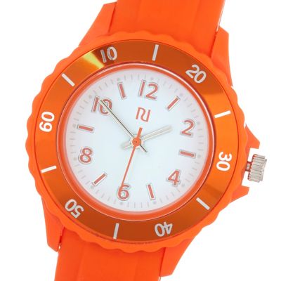 Boys orange rubber sporty watch